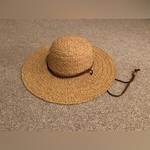 Perfect Scala Straw Sun Hat with Brown Leather Cord